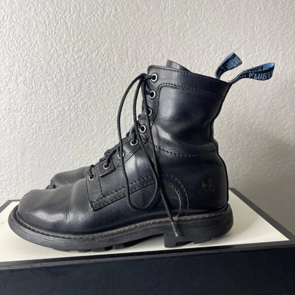 John Fluevog Ankle Boots Black Leather The Seventh Heaven Sole Women's Size 6.5 - Picture 4 of 13
